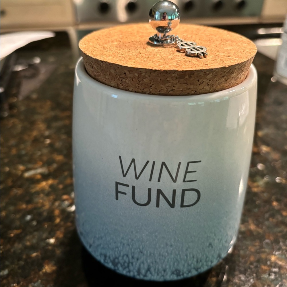 WINE FUND Ceramic Savings Jar. So Much FUN-d. Brand New!